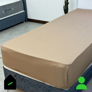 ملحفه کش دار تشک یک نفره رنگ نسکافه‌ای Elay home