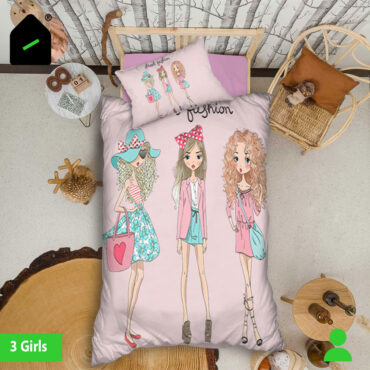 سرویس لحاف کودک و نوجوان طرح دخترانه مدل Kids