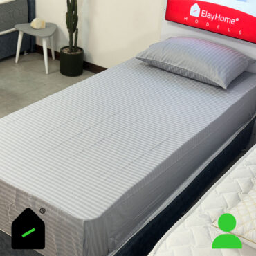 نیم ست یک نفره هتلی طوسی روشن (ملحفه کش دار+ 1 روبالشتی) Elay home