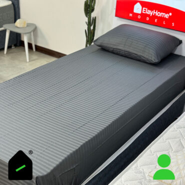 نیم ست یک نفره هتلی طوسی تیره (ملحفه کش دار+ 1 روبالشتی) Elay home