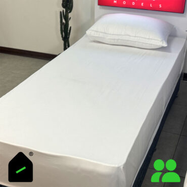 ملحفه نیم ست دونفره رنگ سفید (ملحفه کش دار+ 2 روبالشتی) Elay home