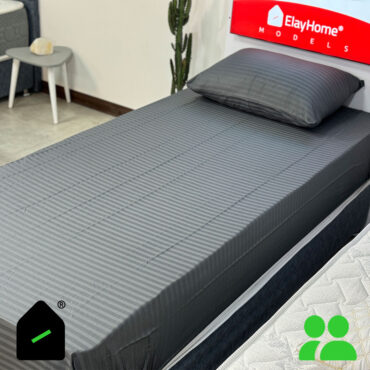 نیم ست دونفره هتلی طوسی تیره (ملحفه کش دار+ 2روبالشتی) Elay home