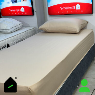 ملحفه نیم ست یک نفره رنگ کرم (ملحفه کش دار+ 1 روبالشتی) Elay home