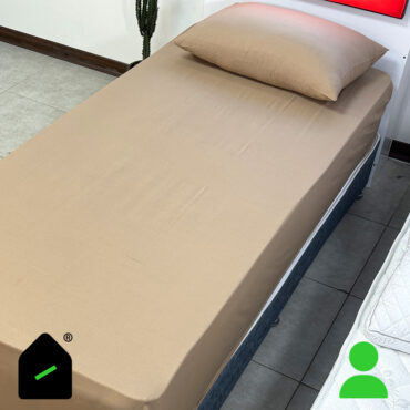 ملحفه نیم ست یک نفره رنگ نسکافه‌ای (ملحفه کش دار+ 1 روبالشتی) Elay home